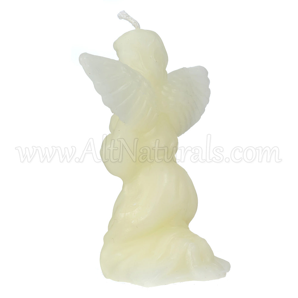 2 Angels - Shaped White Ivory Beeswax Candles