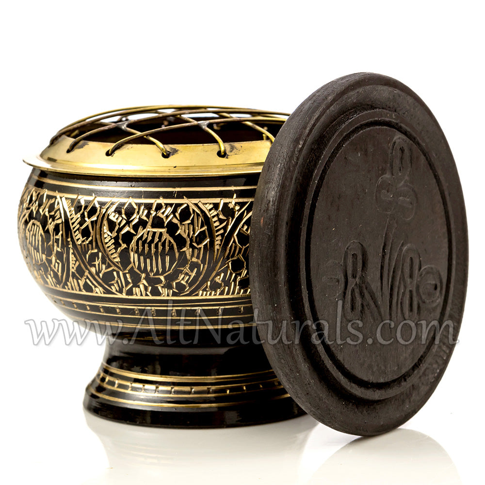 Solid Brass Black Screen Incense Burner