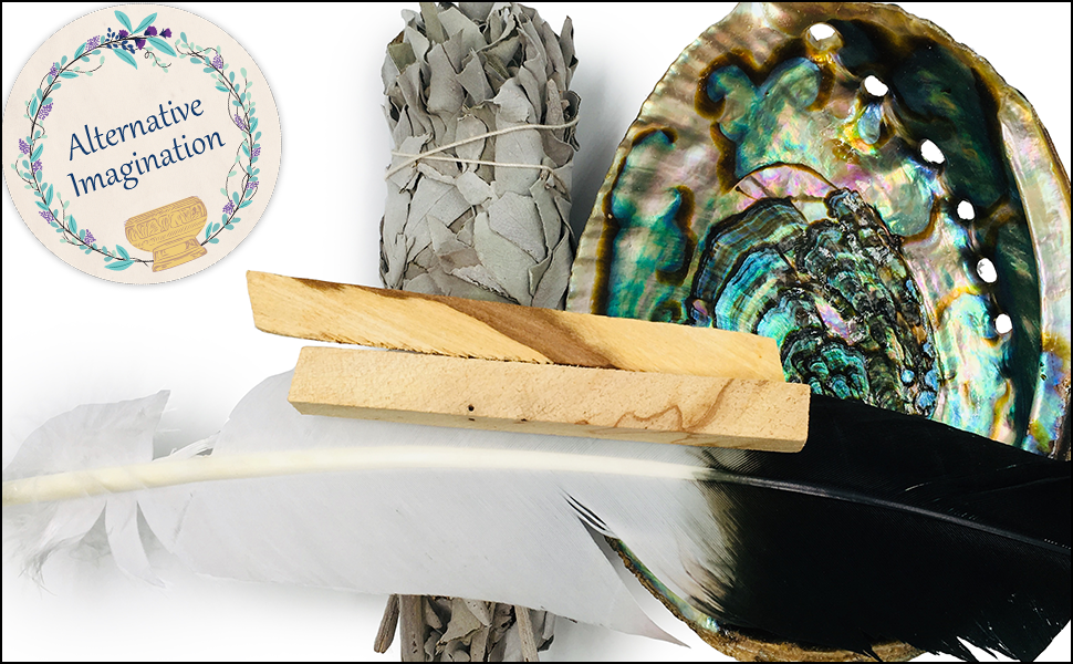 Home Cleansing Kit with Feather, Sage, Palo Santo, and Abalone Shell