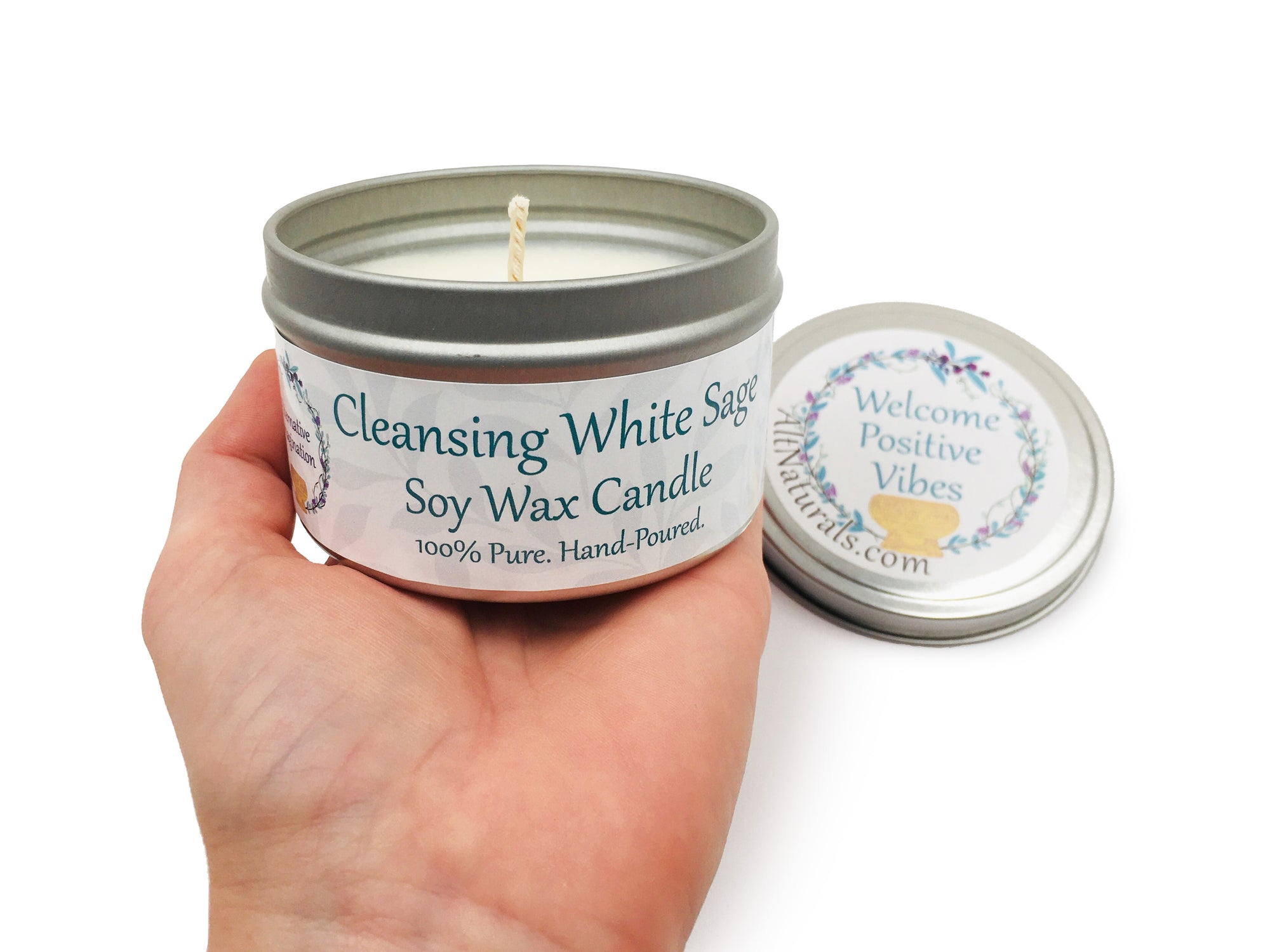 Cleansing White Sage Soy Candles - 6 Ounce (1)