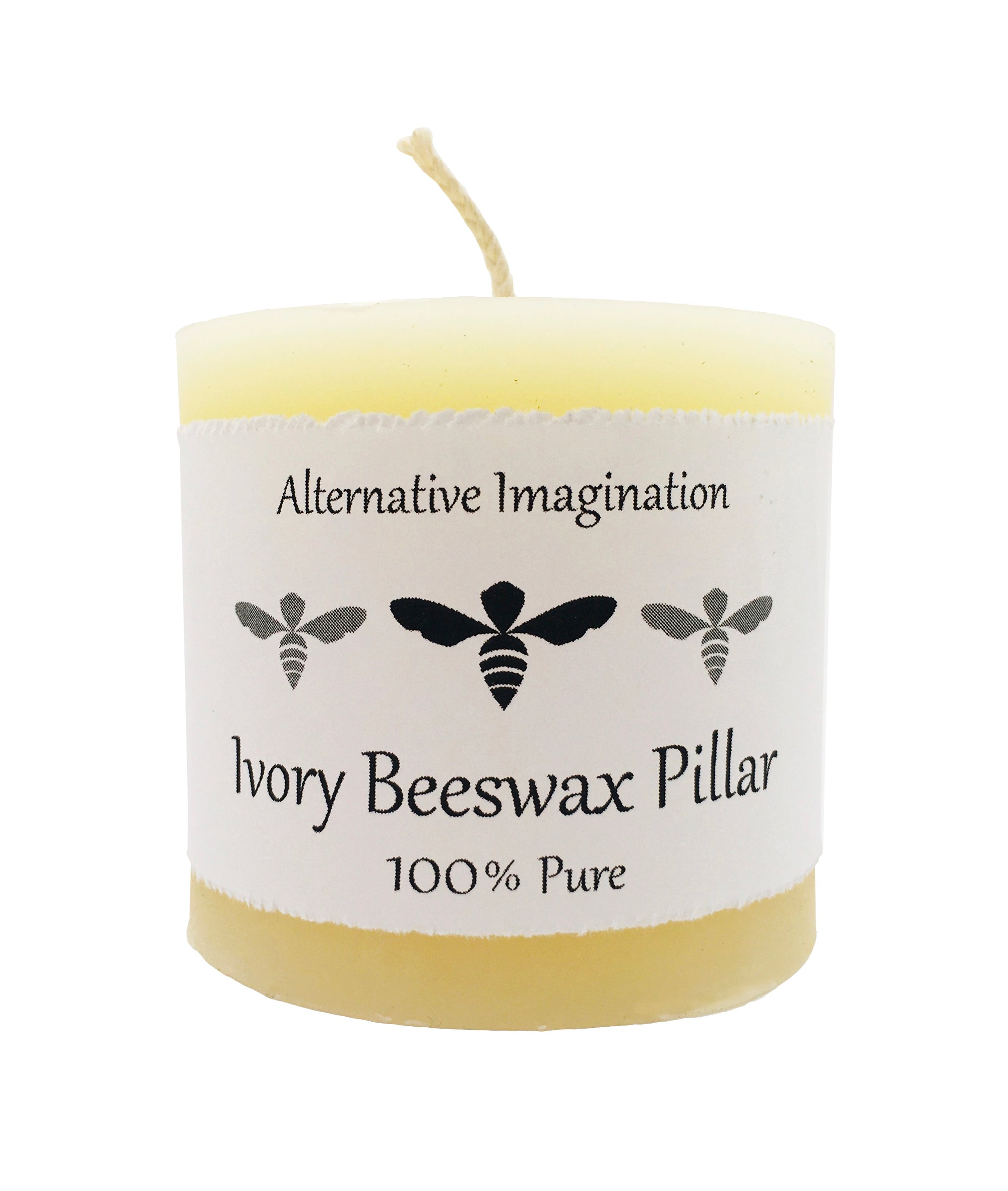100% Pure White Ivory Beeswax Pillar Candles