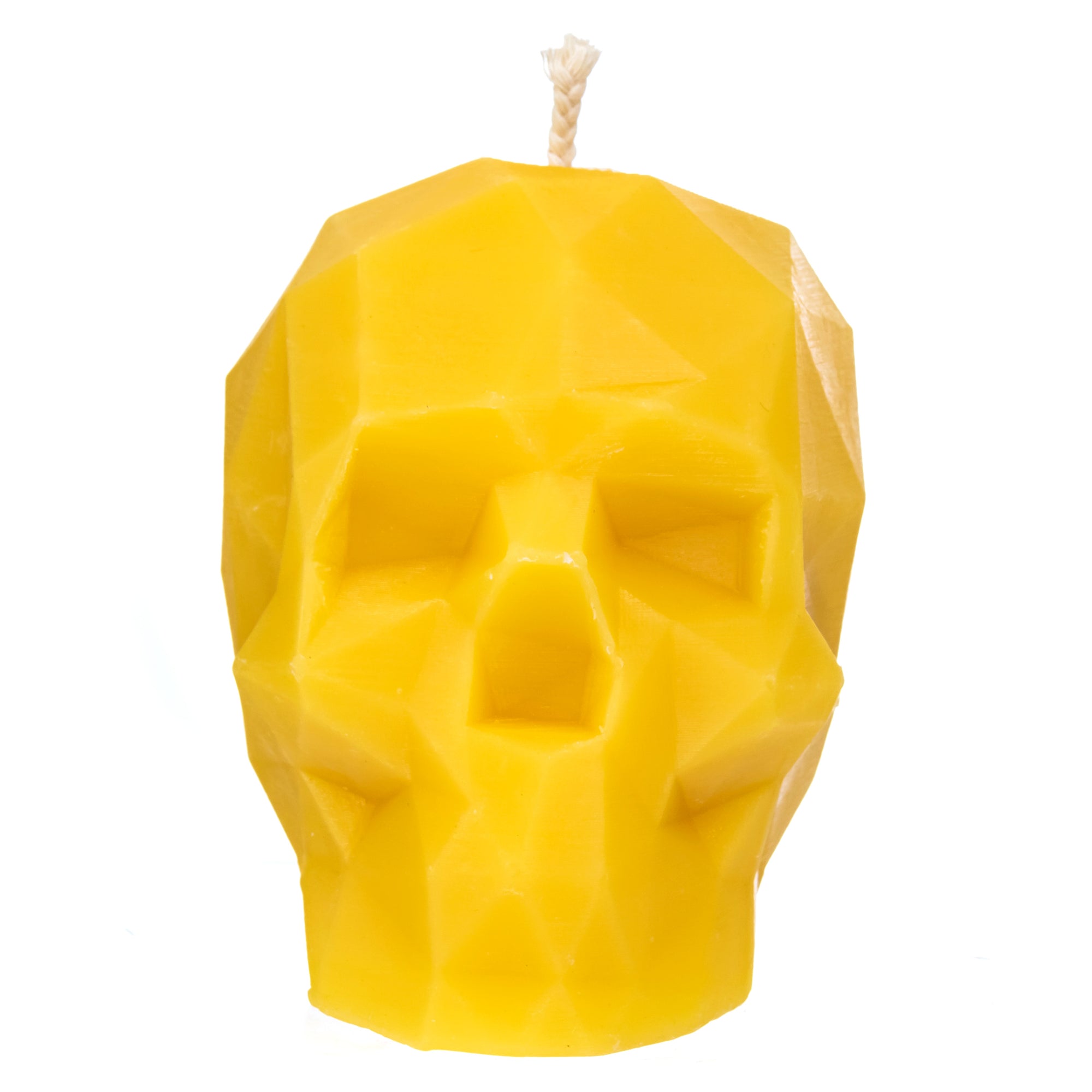 Large Geometric Skull Beeswax Candle