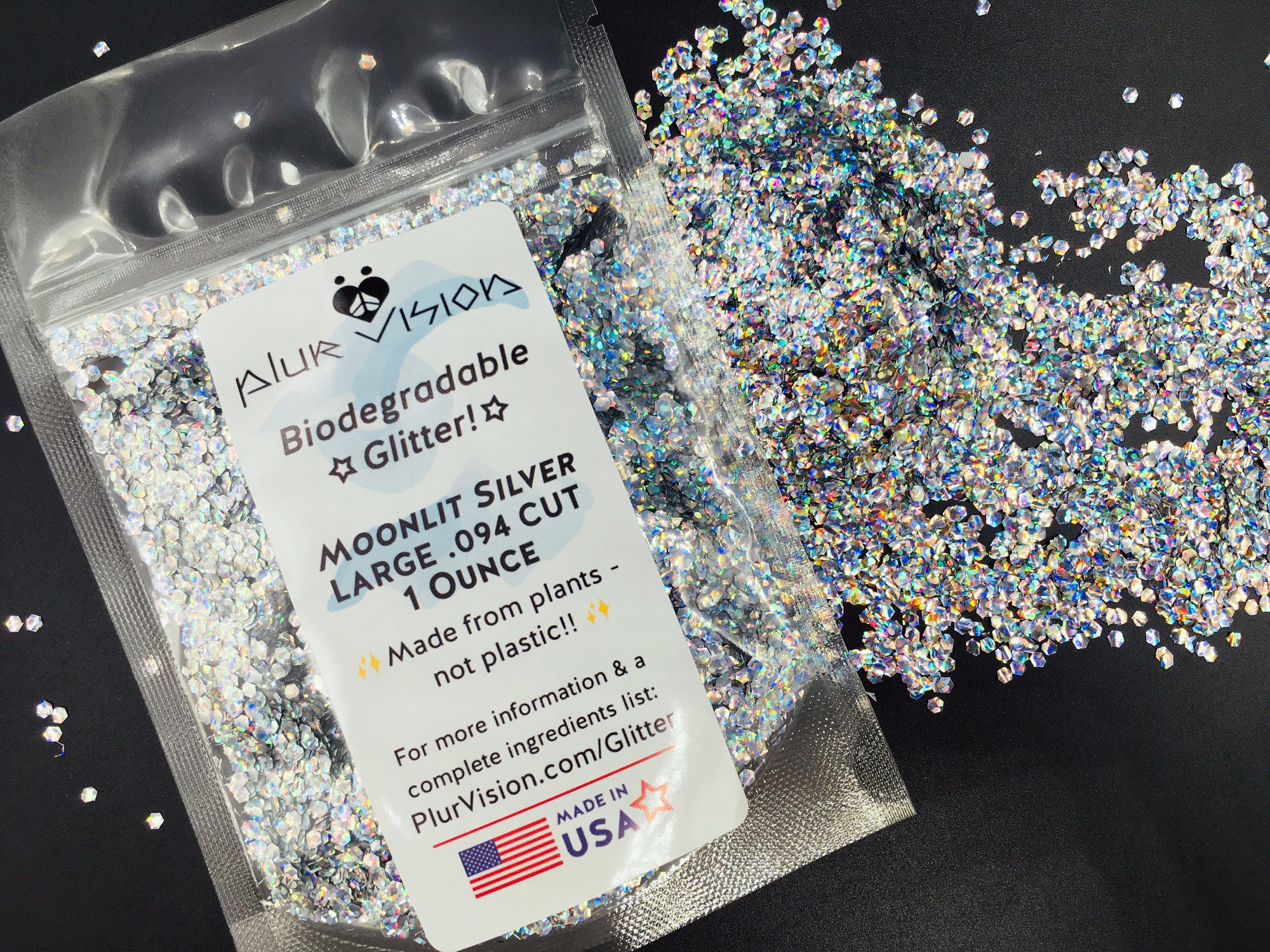 ✨Moonlit Silver Large Cut Biodegradable Glitter! ✨ - Alternative Imagination