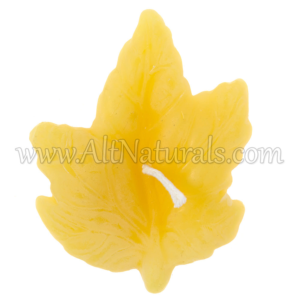 2 Maple Leaves - Shaped Beeswax Candles