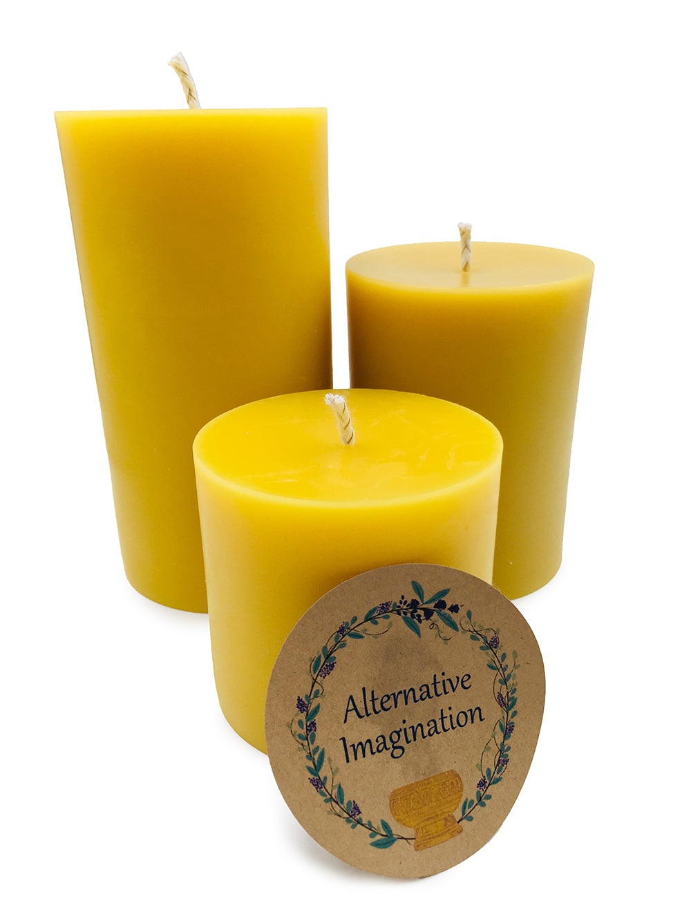 100% Premium Beeswax Pillar Candles