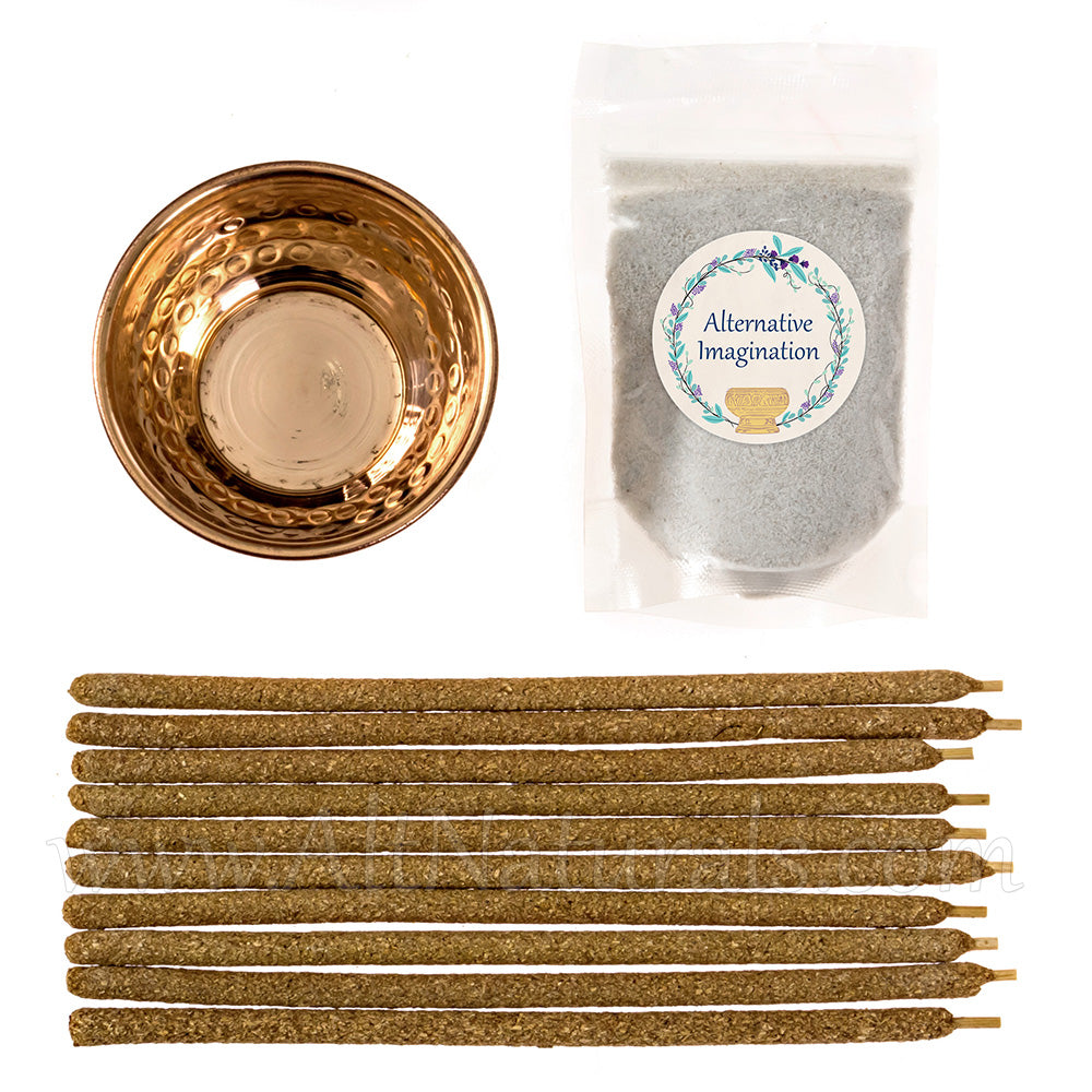 Rolled Palo Santo Incense with Hammered Bowl