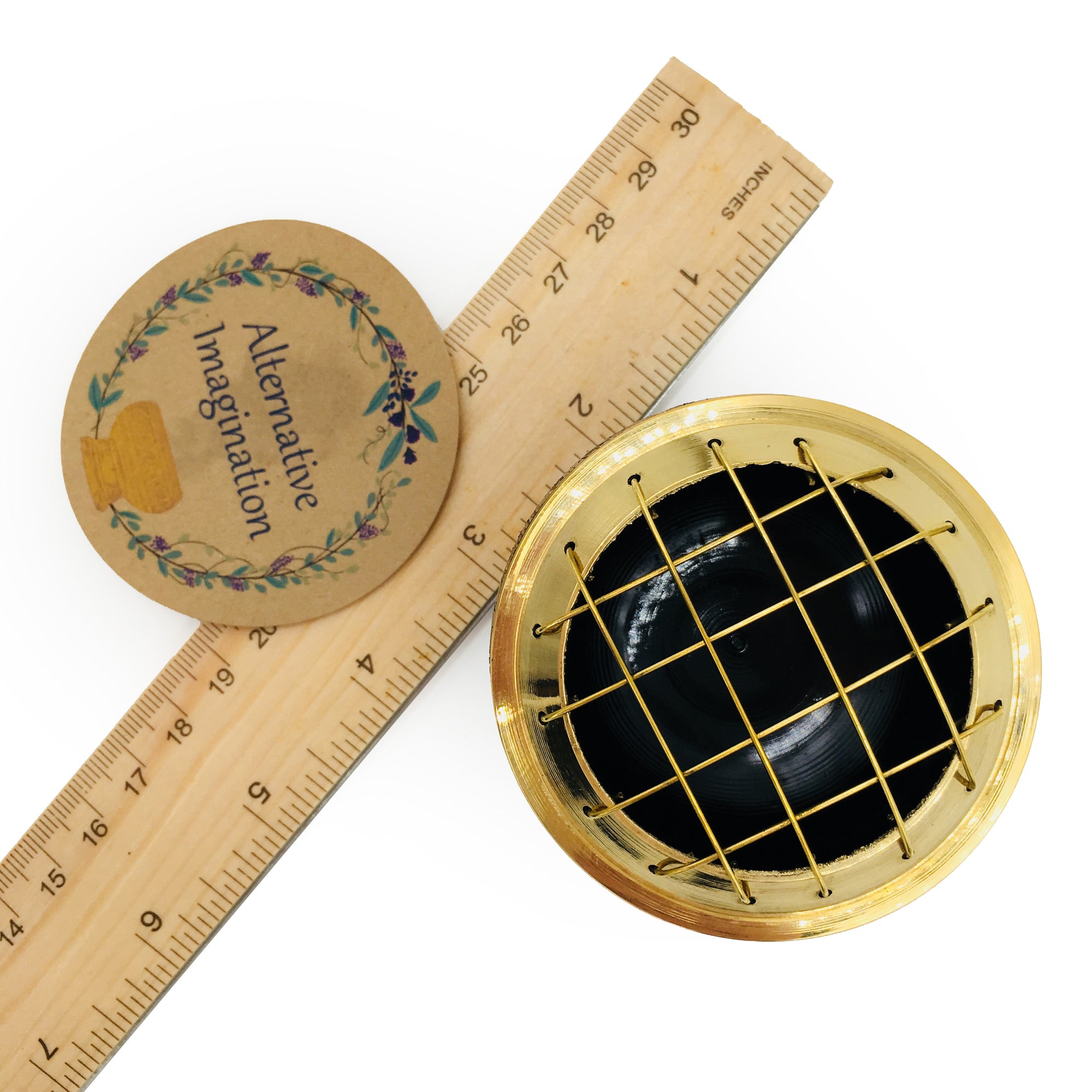 Solid Brass Black Screen Incense Burner