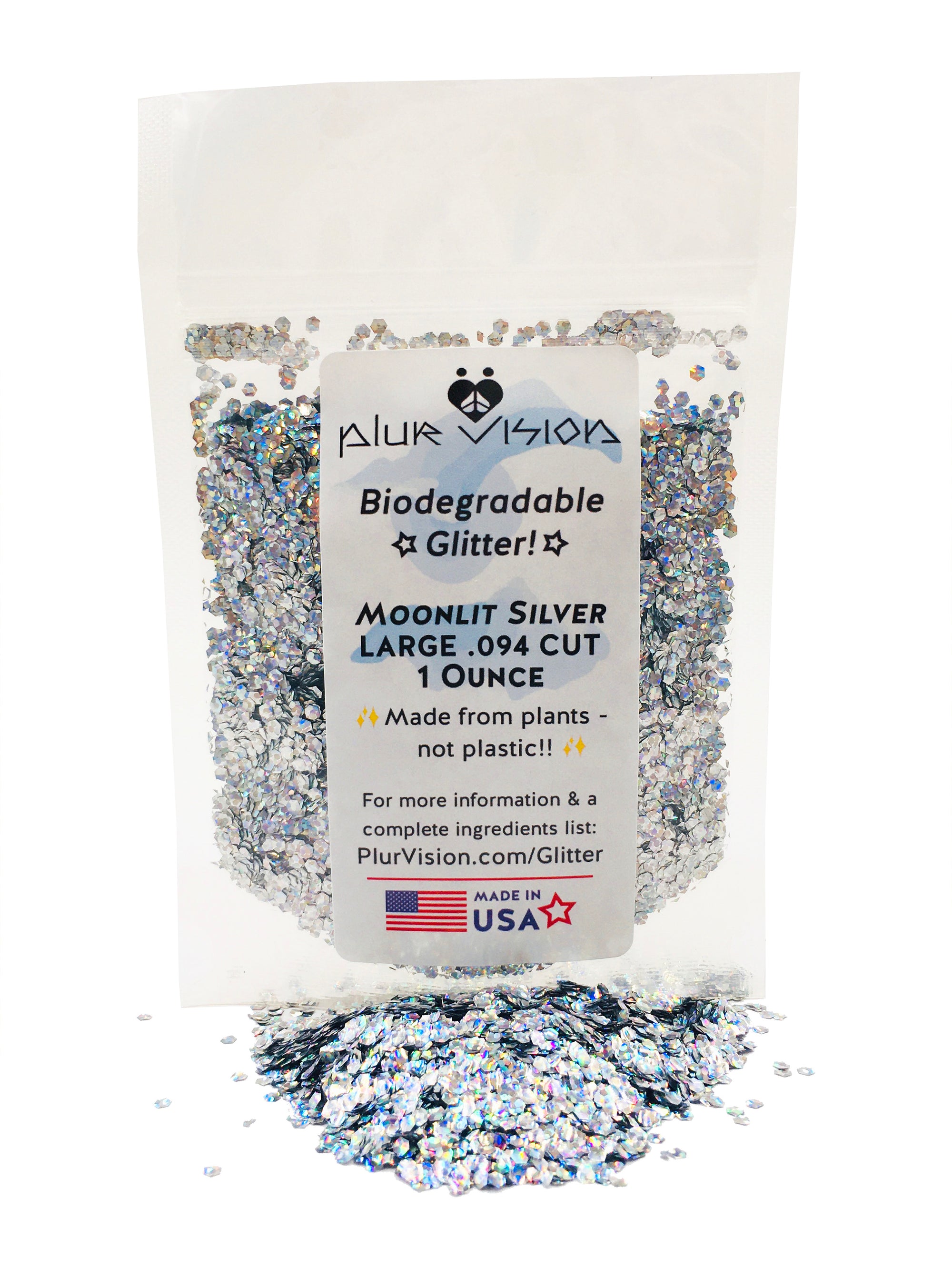 ✨Moonlit Silver Large Cut Biodegradable Glitter! ✨