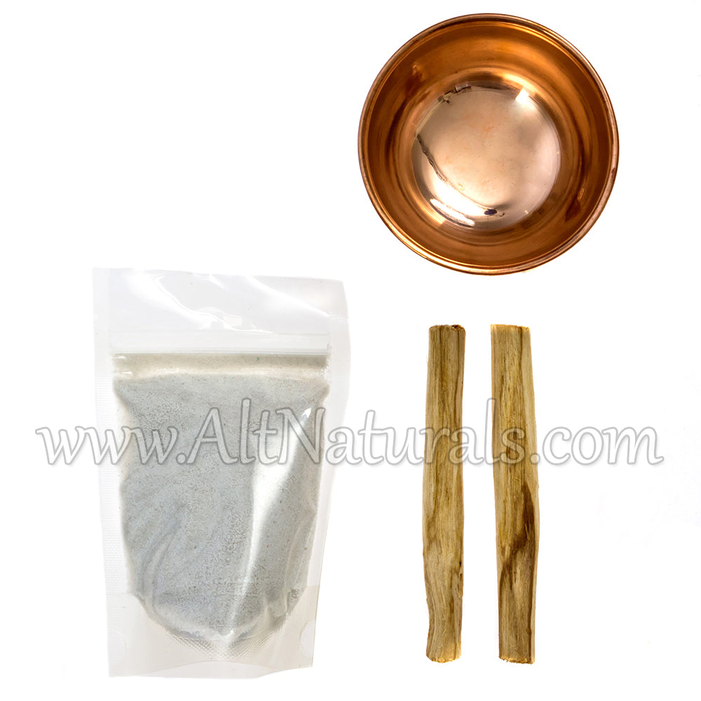Tree of Life Copper Offering Bowl with Palo Santo