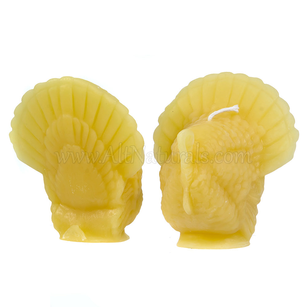 2 Turkeys - Shaped Beeswax Candles