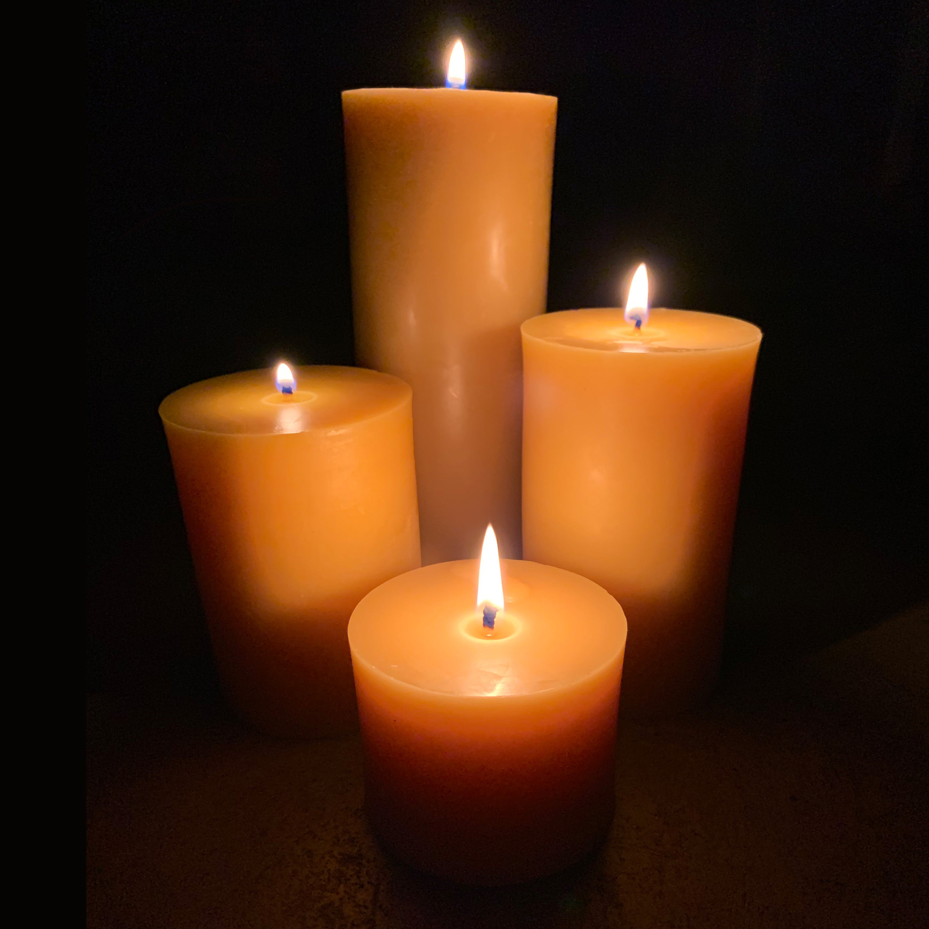 3 Pack Emergency Candles made from Pure Beeswax. Slow burn time for  hurricanes, power outages, and more.