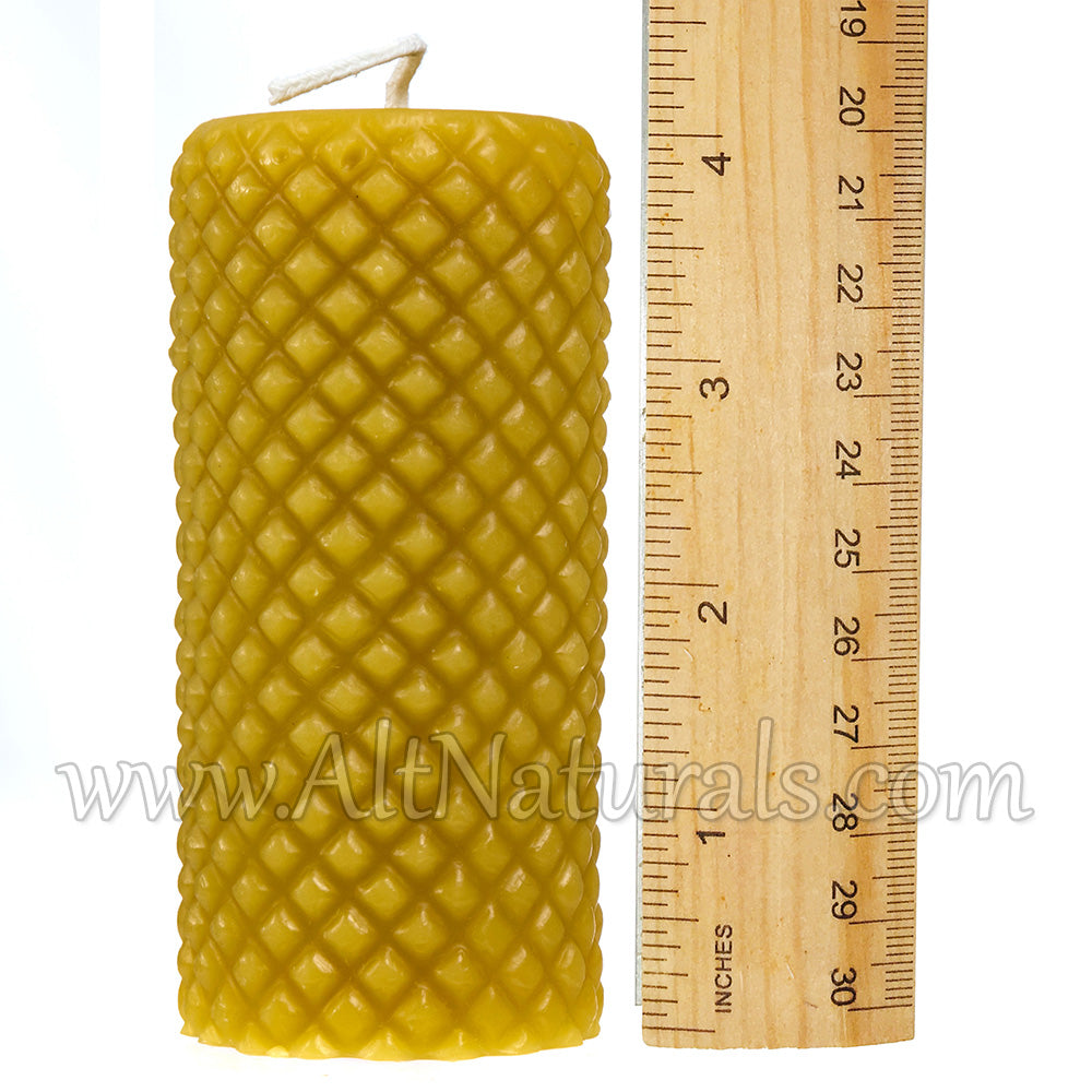 Diamond Accent Pillar Candles with 100% Pure Beeswax - Pack of 3