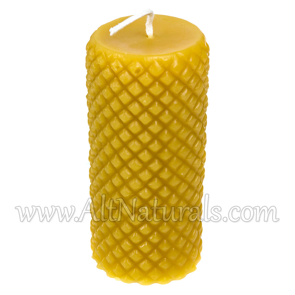 Diamond Accent Pillar Candles with 100% Pure Beeswax - Pack of 3