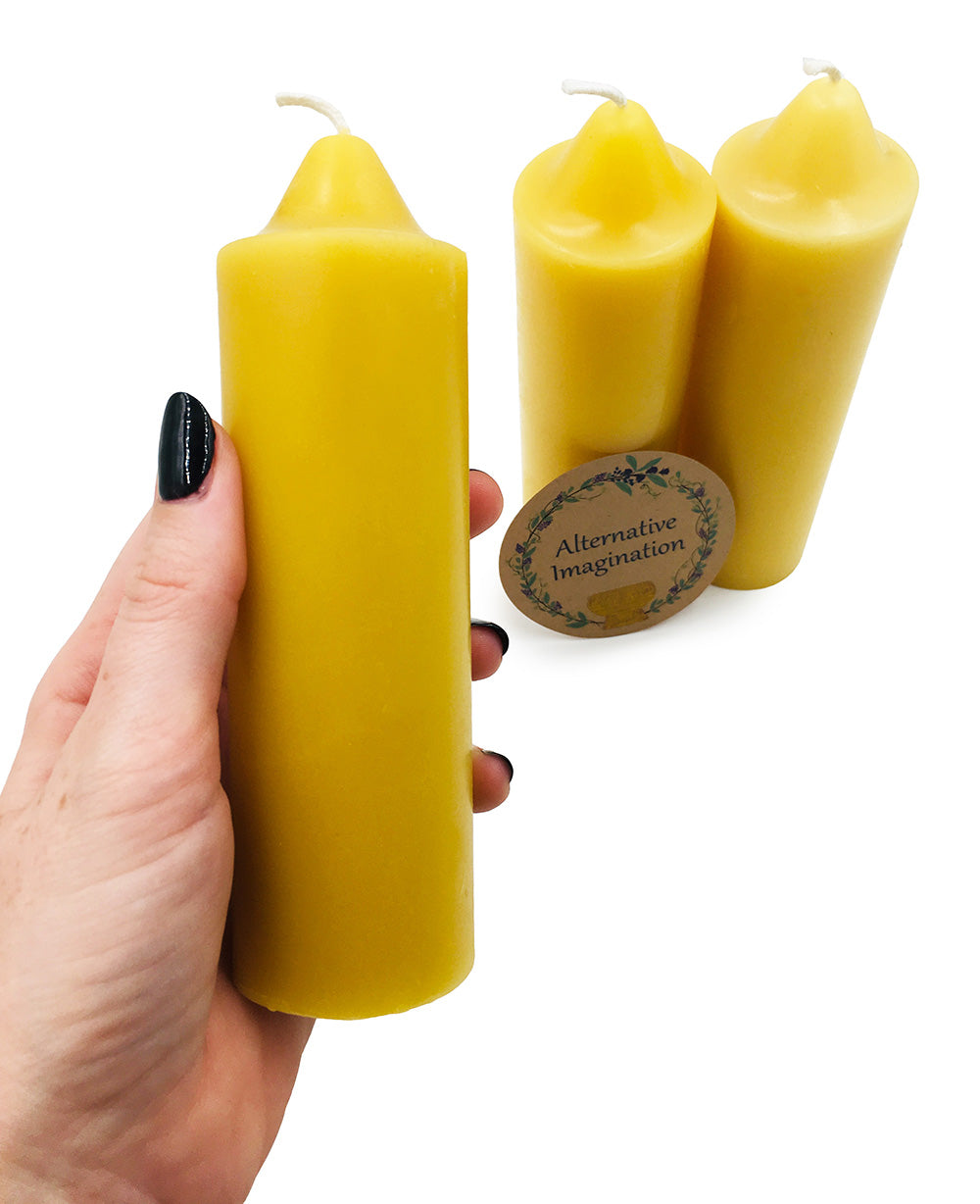 3 Pack Emergency Candles made from Pure Beeswax. Slow burn time for hu -  Alternative Imagination