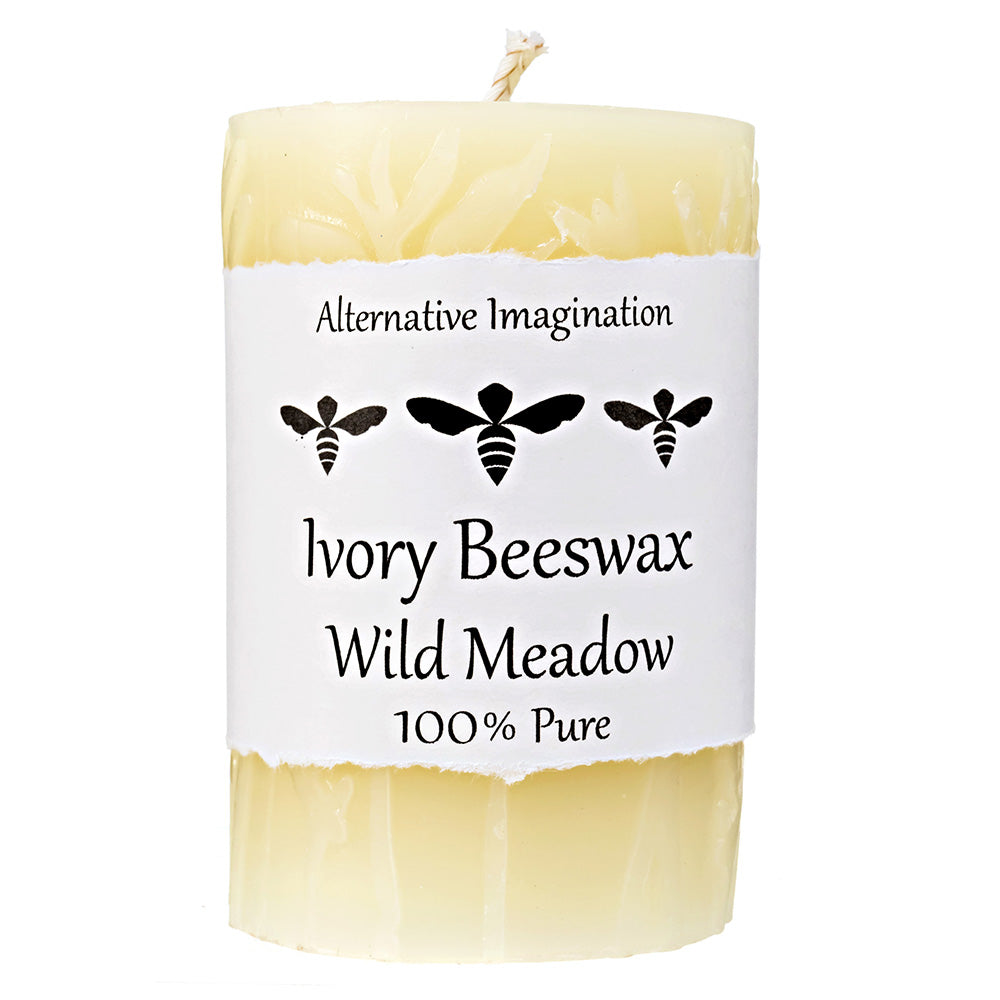Wild Meadow Beeswax Pillar Candle