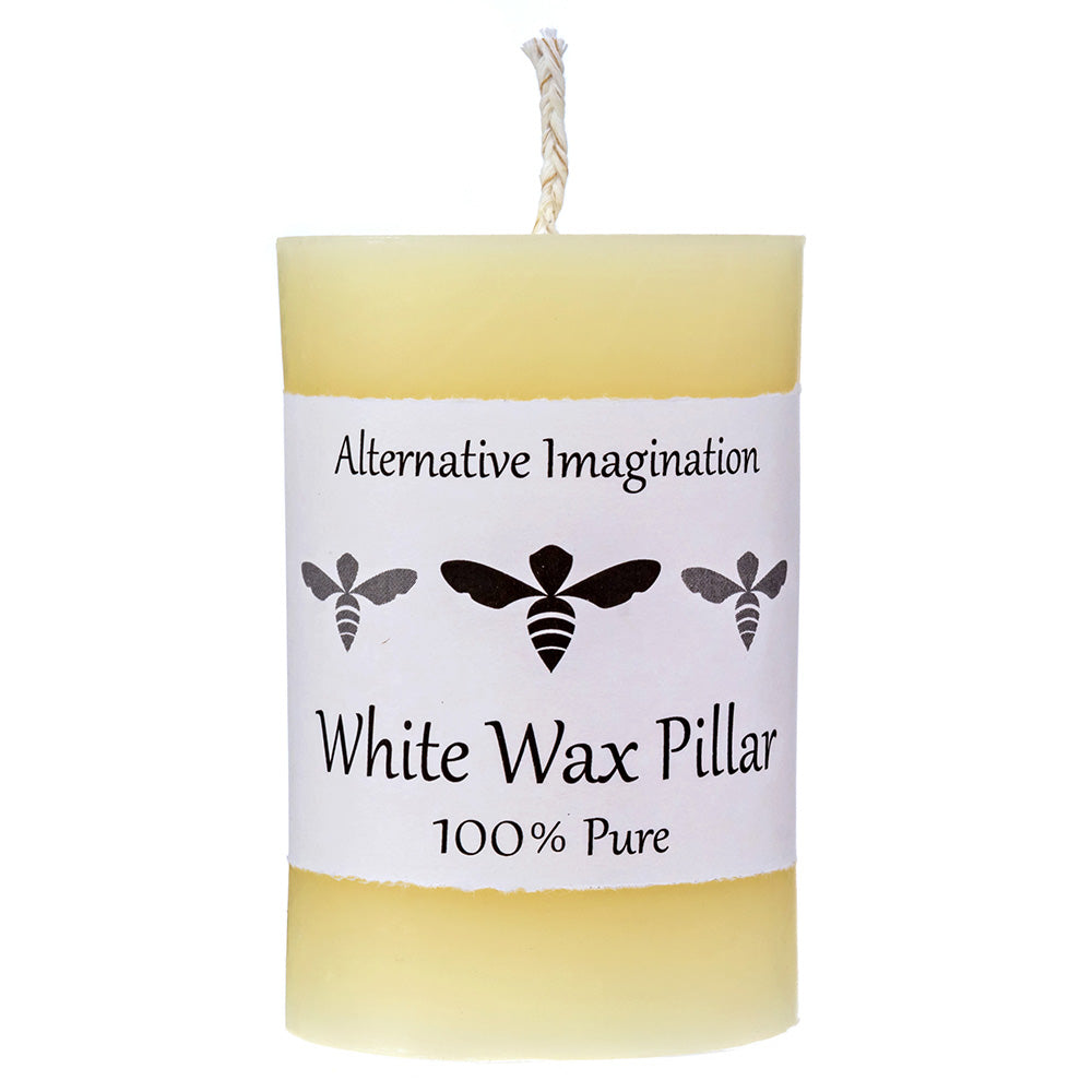 100% Pure White Ivory Beeswax Pillar Candles